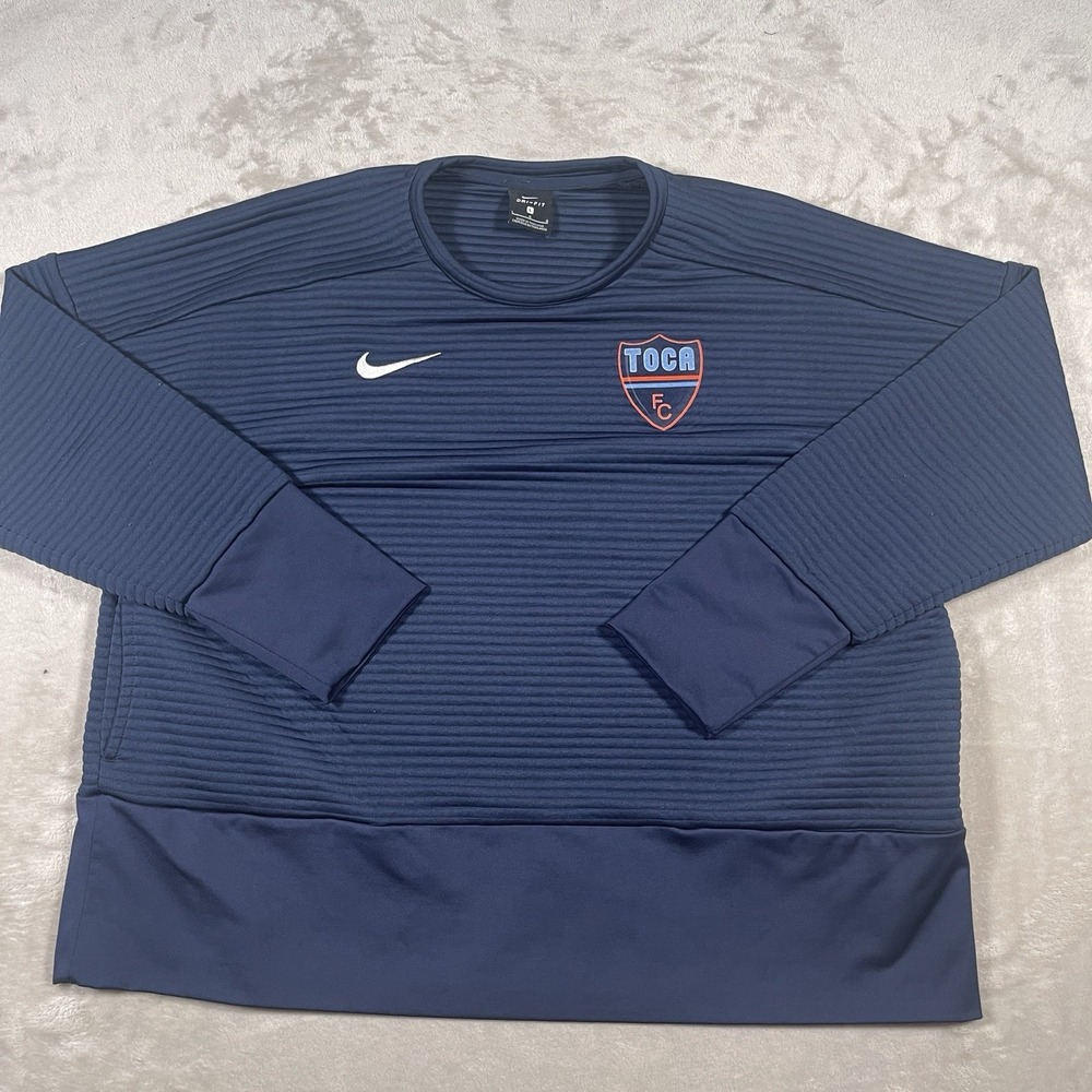 Nike Double Knit Crew Top Pullover Women's L Navy Blue Toca FC Soccer - Picture 2 of 9